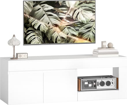 HOMCOM TV-meubel - Spaanplaat - 140x40x48cm - Wit