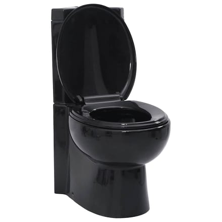 vidaXL - Toilet - hoekmodel - keramisch - zwart