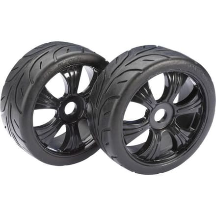 Absima 1:8 Buggy Complete wielen Street 6-spaaks Zwart 2 stuk(s)