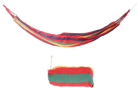 Lichte Reishangmat - Draagbaar Kampeerbed - Ontspannen Buiten - Strak Geweven Canvas - 41x13cm - Rood