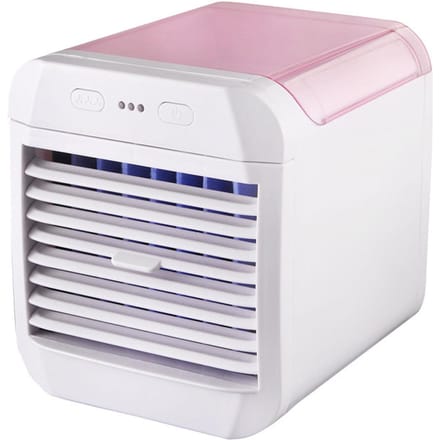 Draagbare Airconditioner Mini Koelventilator Luchtkoeler 3 Windsnelheden Desktop USB Aangedreven Luchtbevochtiger roze