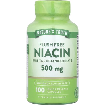 Nature's Truth, Flush-vrije Niacine, 500 mg, 100 Snel oplosbare Capsules