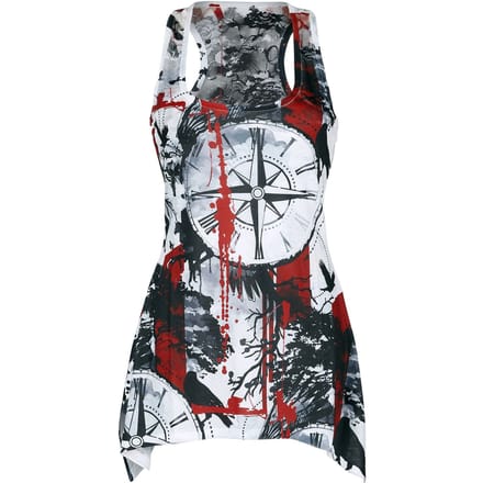 Innocent Top - Forest Compass Lace Panel Vest - S tot 4XL - voor Vrouwen - meerkleurig