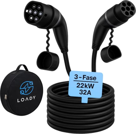 LDY Laadkabel Type 2 - Modus 3 - 32a - 5 Meter - 22kW Laadkabel Auto - Incl Laadkabeltas