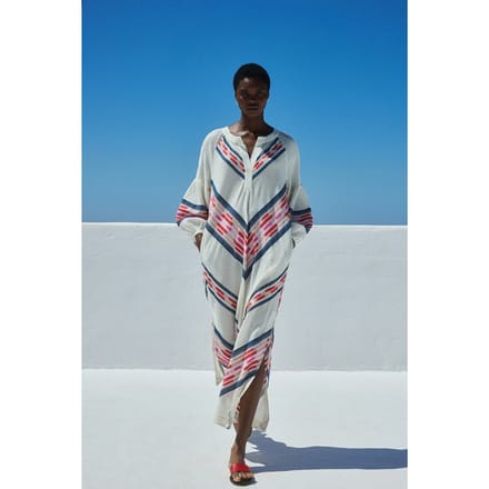 Devotion Twins Beloved Long Dress Jacquard Navy Red Größe: S | Maxikleider Outlet | Damen | Rot