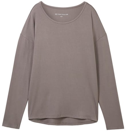 Tom Tailor - Loungewear shirt met lange mouwen - Maat S/36 - grey-medium-solid