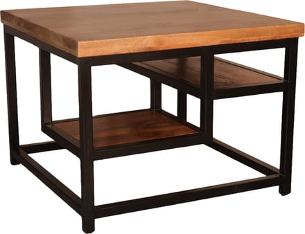 Salontafel industrieel mangohout Sunny 60cm side table massief hout mango bijzettafel