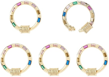 Dailygoods - Set van 5 Echte 18K Vergulde Karabijnhaak Slots