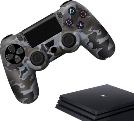 Gadgetpoint - Hoesjes & Skins voor PS4, PlayStation 4 - Performance Gaming Case - Soft Grip Covers - Anti-Slip Controller Accessoires - Camo Grijs