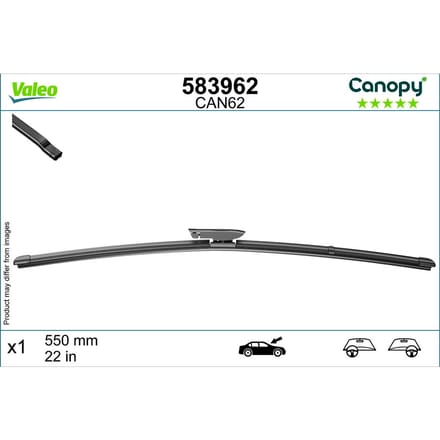 Wisserblad VALEO Canopy 583962, 550mm, Voor, 1 Stuk