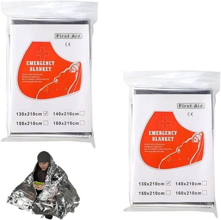 Set van 2 Nooddekens – Warmte Isolerend en Waterdicht voor Buitenactiviteiten en Eerste Hulp