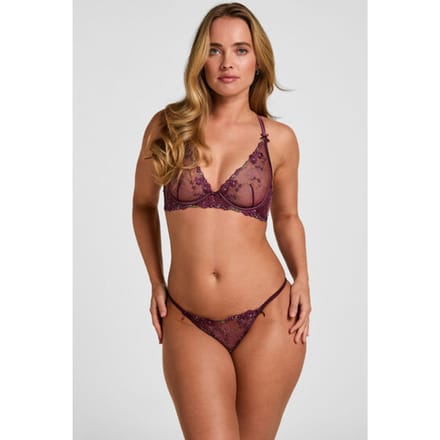 Hunkemöller Hoog uitgesneden string Peonie Paars