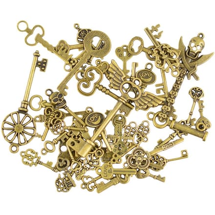 Pendentif clé mixte, résultats de bricolage, breloques antiques en Bronze à la mode, 50 pièces bronze