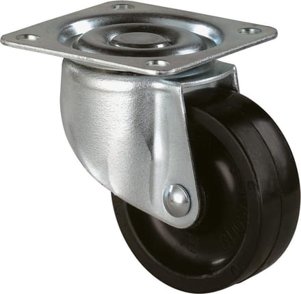 Zwenkwiel 30Mm Kunststof Zwart