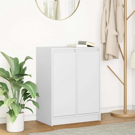 vidaXL - Dressoir - 57x34x76 - cm - bewerkt - hout - wit