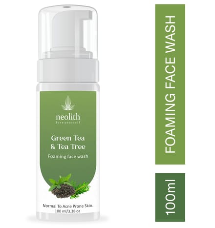 Neolith Green Tea and Tea Tree Foaming Face Wash || Acne control, Skin rejuvenation, Oil control || 100 ml 100 ML