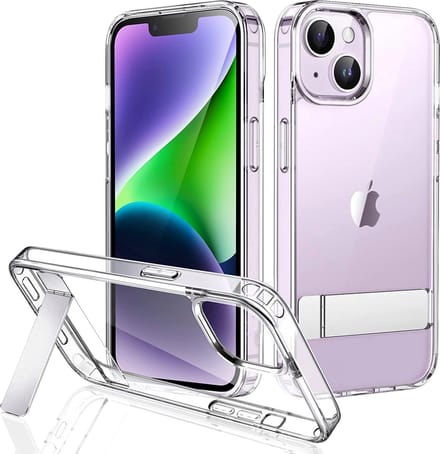 Hoesje geschikt voor iPhone 14 Hoesje Transparant met Kickstand