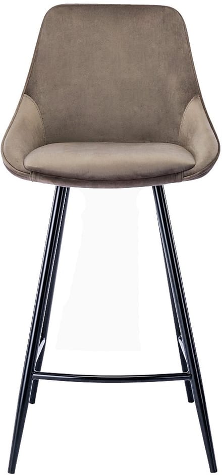 Vente-unique Set van 2 barkrukken MASURIE - Fluweel - Taupe