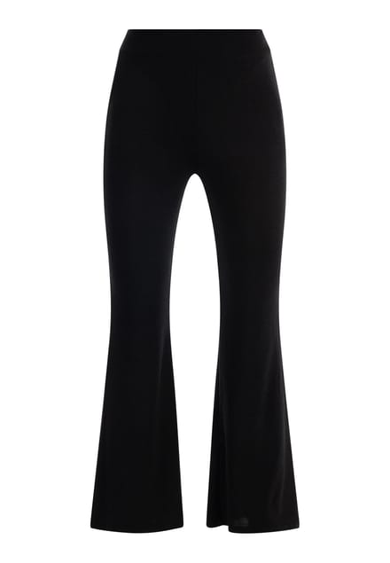 Faina Jerseybroek met glanzend garen Dames zwart