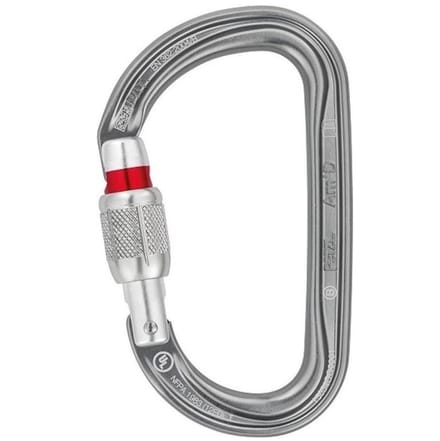Petzl Am'D Screw Lock Asymmetrische schroefkarabiner zilver