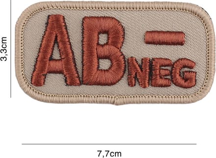 Embleem stof bloedgroep AB-negatief coyote