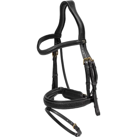 Dy'on - Gewoven Hoofdstel gecombineerde neusriem en pull back Zwart Cob D Collection