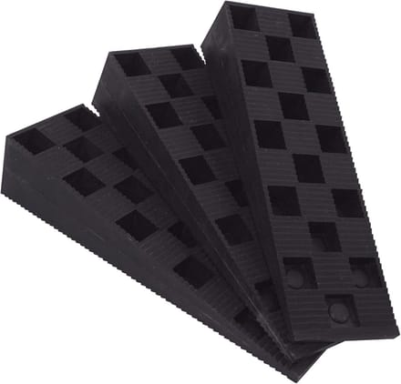 Zwarte kunststof geribbelde wiggen 149 x 45 x 30 mm - Set van 8 voor nivellering