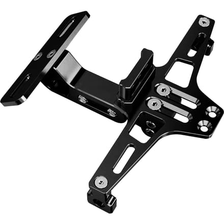 Support de plaque d'immatriculation de moto avec lumières LED, support de plaque d'immatriculation en alliage d'aluminium universel doré noir