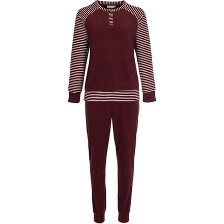Pastunette Pyjamaset - Katoen/Polyester - Badstof - Bordeaux - Maat 36