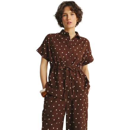 Blouse met Contrasterende Stippen Dames Greenpoint