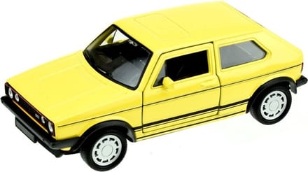 Welly Speelgoed Volkswagen auto - geel - die-cast metaal - 13 cm - Model Golf 1 GTI
