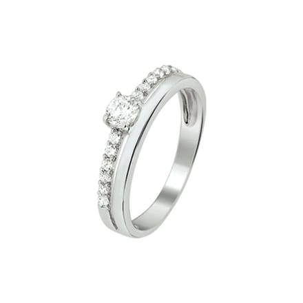 Zilver Gerhodineerde Ring zirkonia 1325198 16.00 mm (50)