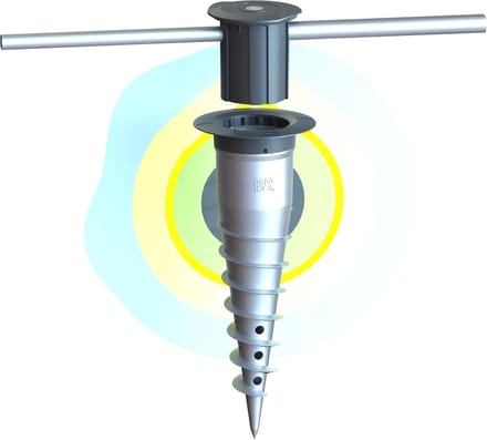 Parasolvoet verankering aluminium terras schroeven metselen - Quick Fixation System Parasolvoet