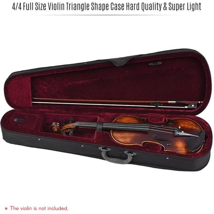 Étui Triangle Professionnel pour Violon 4/4 Taille Complète Boîte Rigide et Super Léger avec Sangles d'Épaule pour Stradivarius bordeaux
