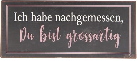 Clayre & Eef Tekstbord 30x13 cm Bruin Metaal