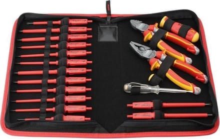 E-Smart set met tangen in etui, 19-delig
