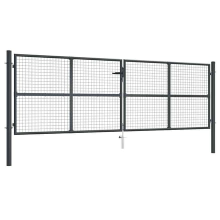 vidaXL - Tuinhek - van - gaas - gegalvaniseerd - staal - 400x125 - cm - grijs