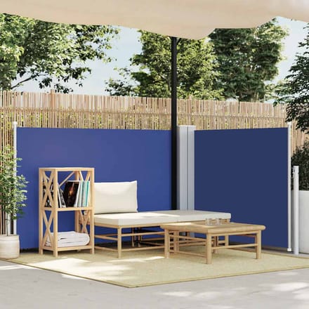 vidaXL - Windscherm - uittrekbaar - 100x600 - cm - blauw