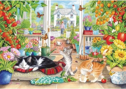 Greenhouse Cats Puzzel 1000 Stukjes