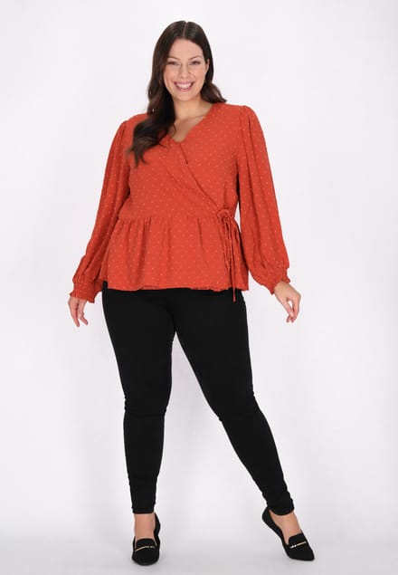 usha Grote maat blouse vrouwen rood