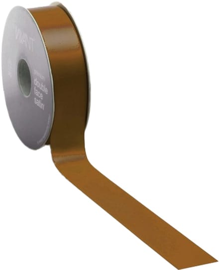 Double Face Satijnlint Brandy – 25 mm × 25 m – double face satijn
