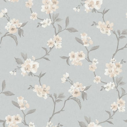 Boråstapeter Vliesbehang 38750 - Borosan Hem - Botanisch Blauw - 53cm x 11.20m