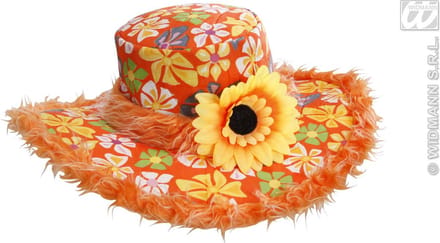 Hawaii hoed oranje met bloemen