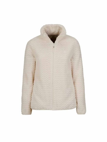 BJØRNSON Tindra Zigzag Fleece Vest - Dames - Ademend - Maat 40 - Off-White
