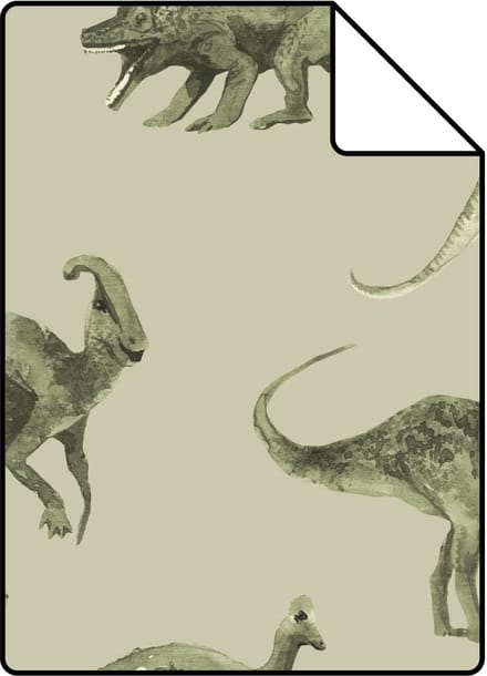 Proefstaal ESTAhome behang dinosaurussen groen - 26.5 x 21 cm - 131206-S