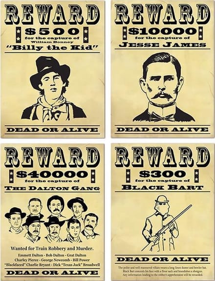 360 DEGREES - Amerikaanse wanted posters