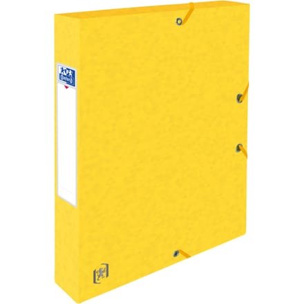Elba elastobox Oxford Top File+ rug van 4 cm, geel