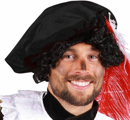Piet Baret - Volwassenen - Zwart - Polyester - Zonder Veren