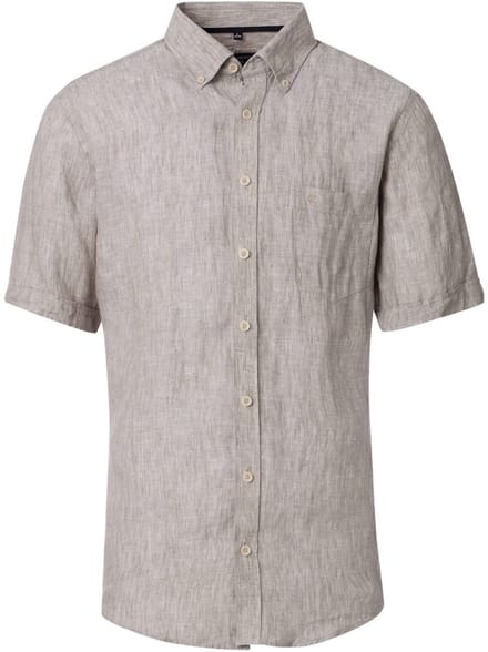 Casa Moda Linnen Overhemd Korte Mouw Button Down Boord - M