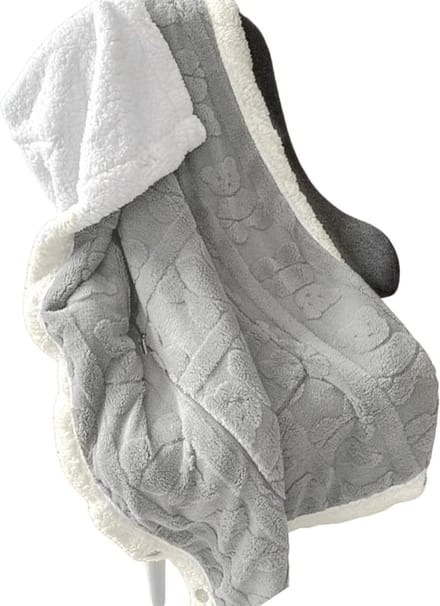 Draagbare Poncho - Wikkeldeken Sjaal - Warm Blijven - Versterkt Flanel - 100x150 cm - Grijs